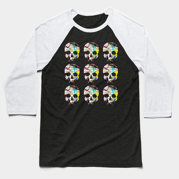 Skulls Baseball T-Shirt by Bongonation